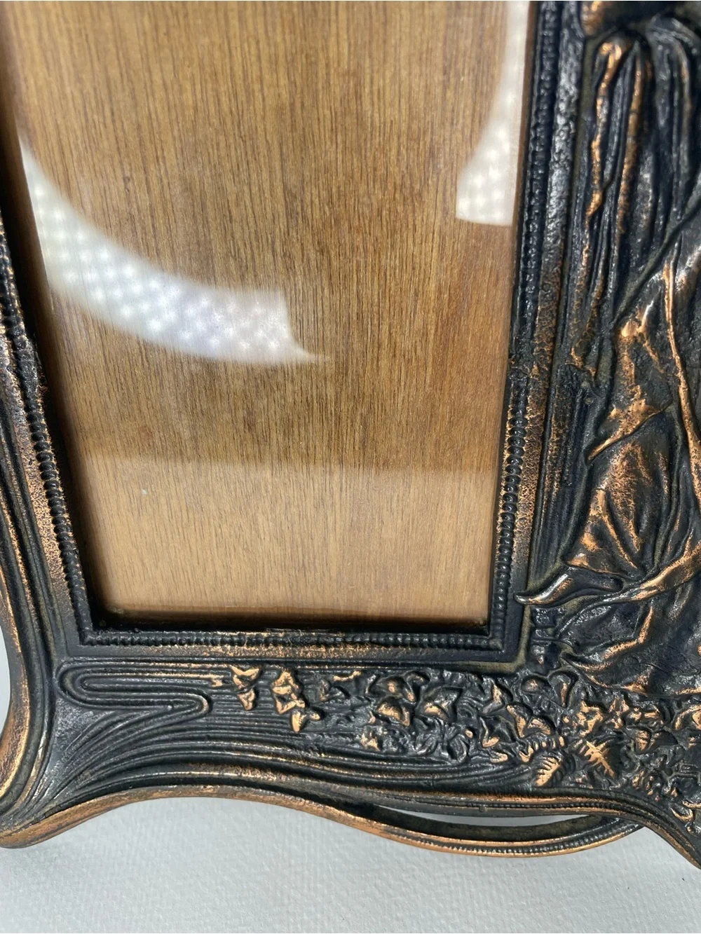 Art Nouveau Style Figural Picture Frame Metal Woman Lady for a Photograph Photo